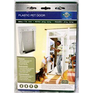 PetSafe Plastic Pet Door Small Cat Dog Paintable Flap 2" Thick Doors Install